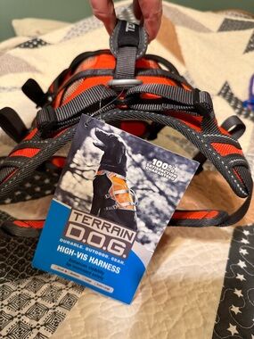 Adjustable Dog Harness Size Chart Tag in Blue
